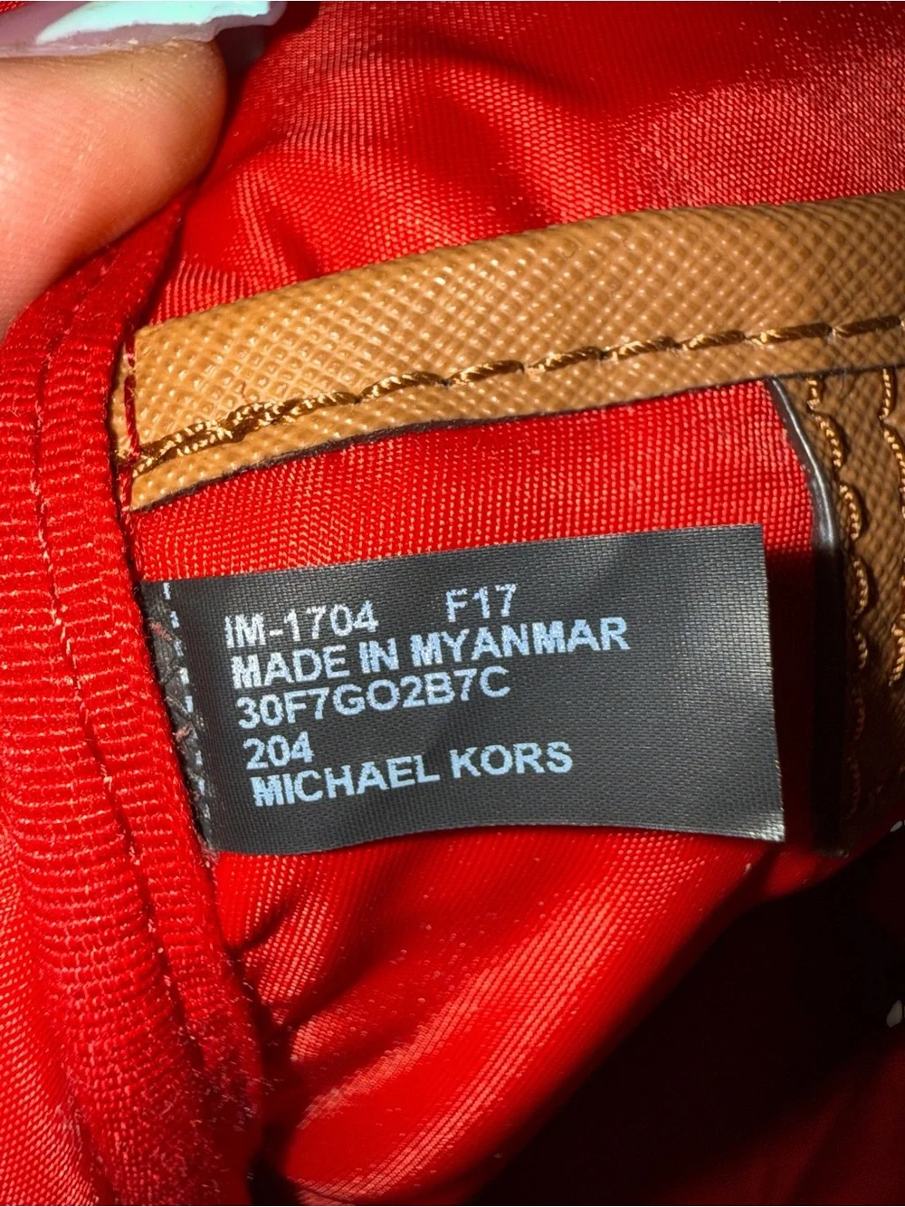 Michael Kors Kelsey Large Nylon Backpack – Bright Red & Gold EUC